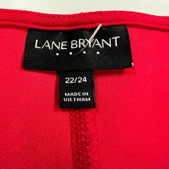 Lane Bryant Red Shift Dress 3/4 Sleeve Below Knee Size 22/24 - Picture 8 of 9